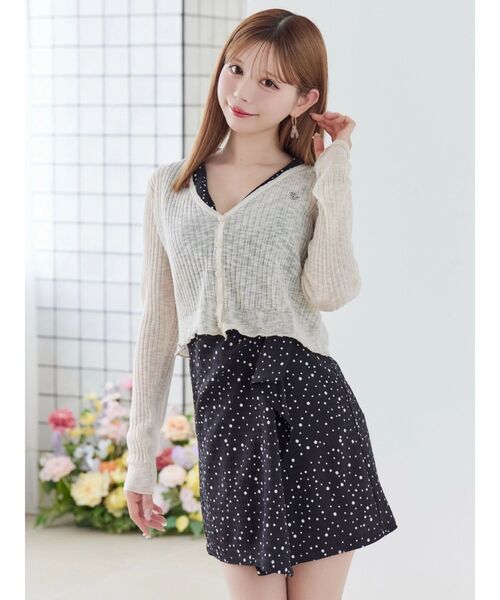 EATME（イートミー）の「ヘムラッフルニットカーディガン（カーディガン/ボレロ・レディース・ブラック/アイボリー/ブルー・FREE）」の19枚目の写真