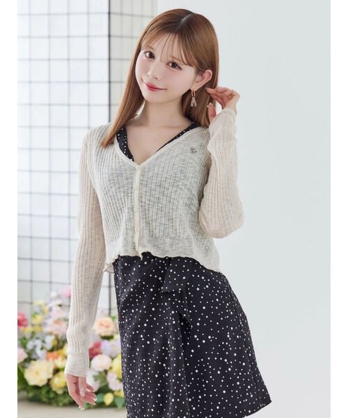 EATME（イートミー）の「ヘムラッフルニットカーディガン（カーディガン/ボレロ・レディース・ブラック/アイボリー/ブルー・FREE）」の20枚目の写真