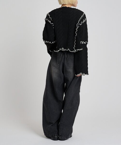 w closet(ダブルクローゼット)の「タックボリュームデニム(デニムパンツ・レディース・ベージュ/ブルー/ブラック・MEDIUM/SMALL)」の14枚目の写真