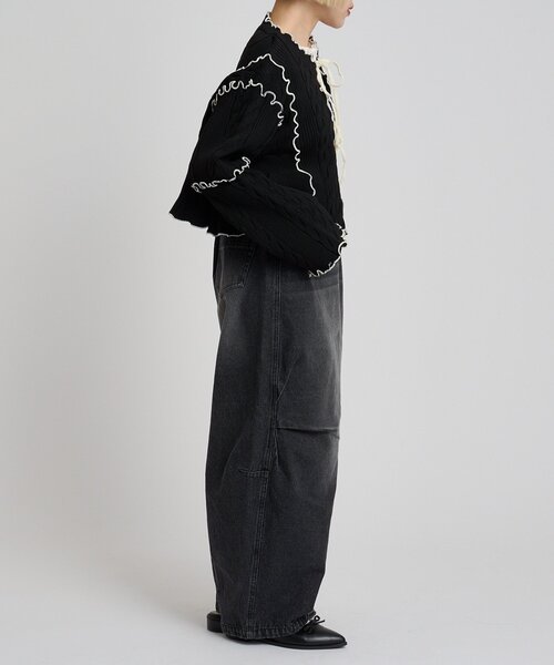 w closet(ダブルクローゼット)の「タックボリュームデニム(デニムパンツ・レディース・ベージュ/ブルー/ブラック・MEDIUM/SMALL)」の15枚目の写真