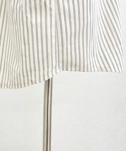 DAY CLOSET（デイ クローゼット）の「【前後アシンメトリー】長袖 ストライプ柄 コーデュロイシャツ レディース（シャツ/ブラウス・レディース・オフホワイト/ブラウン/ベージュ・M/L）」の19枚目の写真