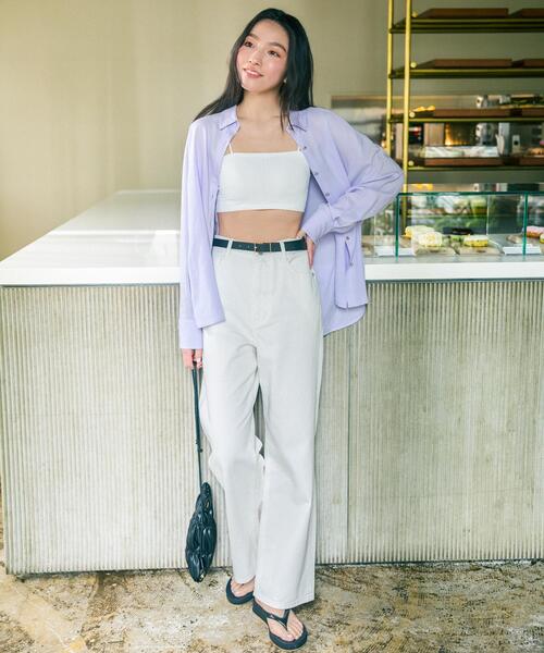 N.（N. Natural Beauty Basic）（エヌエヌナチュラルビューティーベーシック）の「リネンブレンドシャツ（シャツ/ブラウス・レディース・レッド/ネイビー/ラベンダー/ベージュ・FREE）」の3枚目の写真
