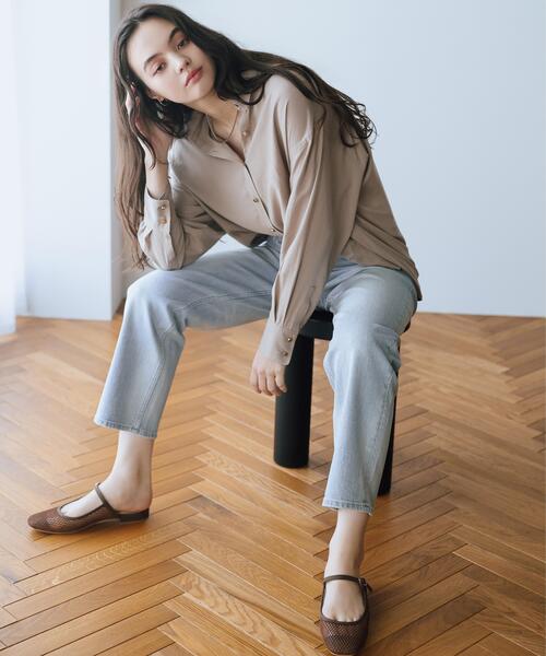 N.（N. Natural Beauty Basic）（エヌエヌナチュラルビューティーベーシック）の「リネンブレンドシャツ（シャツ/ブラウス・レディース・レッド/ネイビー/ラベンダー/ベージュ・FREE）」の6枚目の写真