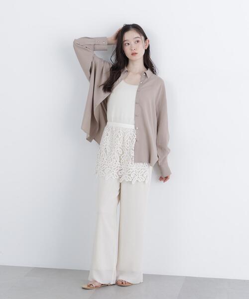 N.（N. Natural Beauty Basic）（エヌエヌナチュラルビューティーベーシック）の「リネンブレンドシャツ（シャツ/ブラウス・レディース・レッド/ネイビー/ラベンダー/ベージュ・FREE）」の14枚目の写真