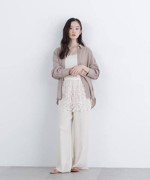 N.（N. Natural Beauty Basic）（エヌエヌナチュラルビューティーベーシック）の「リネンブレンドシャツ（シャツ/ブラウス・レディース・レッド/ネイビー/ラベンダー/ベージュ・FREE）」の15枚目の写真