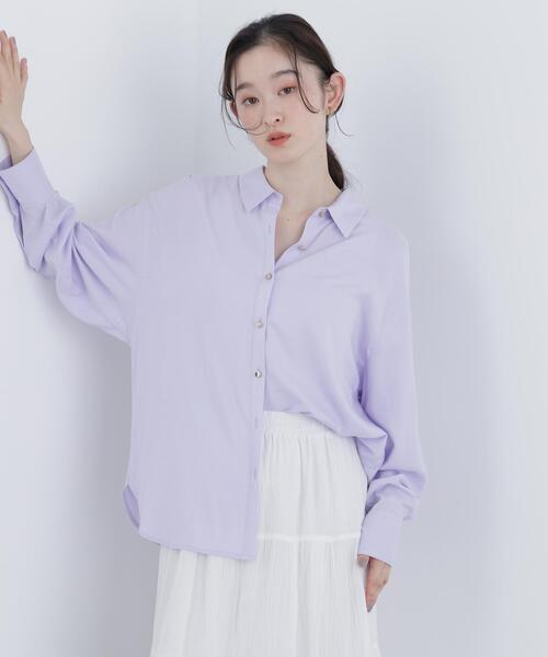 N.（N. Natural Beauty Basic）（エヌエヌナチュラルビューティーベーシック）の「リネンブレンドシャツ（シャツ/ブラウス・レディース・レッド/ネイビー/ラベンダー/ベージュ・FREE）」の19枚目の写真