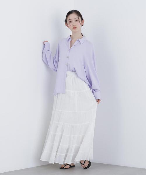 N.（N. Natural Beauty Basic）（エヌエヌナチュラルビューティーベーシック）の「リネンブレンドシャツ（シャツ/ブラウス・レディース・レッド/ネイビー/ラベンダー/ベージュ・FREE）」の21枚目の写真