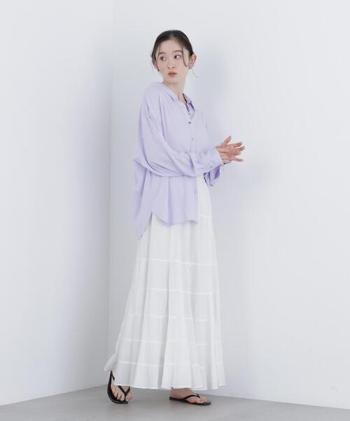 N.（N. Natural Beauty Basic）（エヌエヌナチュラルビューティーベーシック）の「リネンブレンドシャツ（シャツ/ブラウス・レディース・レッド/ネイビー/ラベンダー/ベージュ・FREE）」の22枚目の写真