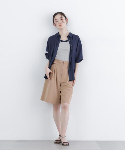 N.（N. Natural Beauty Basic）（エヌエヌナチュラルビューティーベーシック）の「リネンブレンドシャツ（シャツ/ブラウス・レディース・レッド/ネイビー/ラベンダー/ベージュ・FREE）」の16枚目の写真