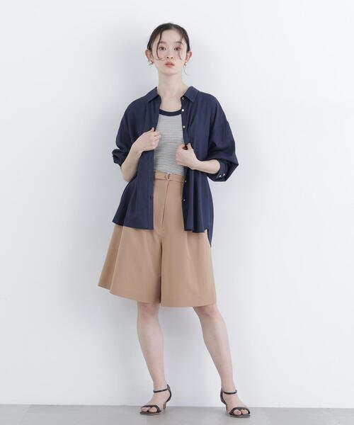 N.（N. Natural Beauty Basic）（エヌエヌナチュラルビューティーベーシック）の「リネンブレンドシャツ（シャツ/ブラウス・レディース・レッド/ネイビー/ラベンダー/ベージュ・FREE）」の20枚目の写真