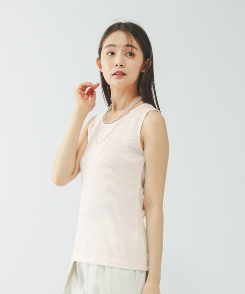 GLOBAL WORK（グローバルワーク）の「サラサラDRYクルータンク/636756（タンクトップ・レディース・オフホワイト/グレー/ブラック/ベージュ/ダークブラウン・MEDIUM/LARGE）」の9枚目の写真