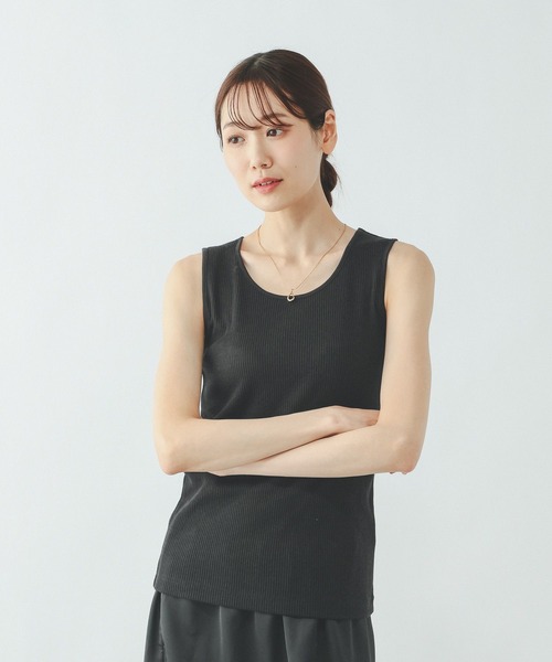 GLOBAL WORK（グローバルワーク）の「サラサラDRYクルータンク/636756（タンクトップ・レディース・オフホワイト/グレー/ブラック/ベージュ/ダークブラウン・MEDIUM/LARGE）」の13枚目の写真