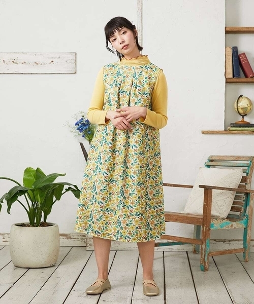 Jocomomola（ホコモモラ）の「El Rucio フラワープリントレースワンピース［オケージョン］（ワンピース・レディース・アイボリー/ブラック・40/42）」の10枚目の写真