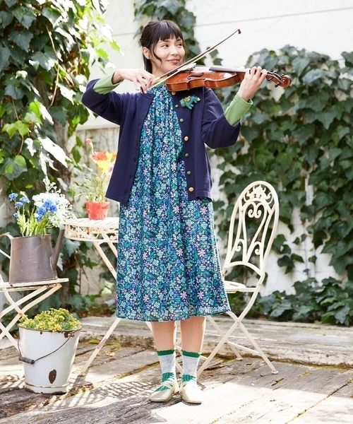Jocomomola（ホコモモラ）の「El Rucio フラワープリントレースワンピース［オケージョン］（ワンピース・レディース・アイボリー/ブラック・40/42）」の4枚目の写真