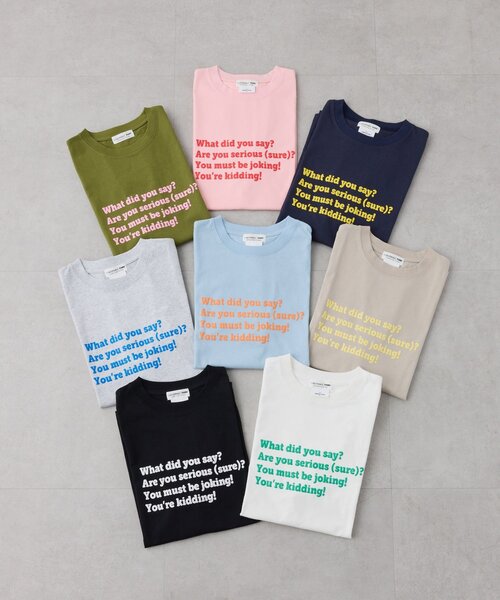 CIAOPANIC TYPY(チャオパニックティピー)の「【UNISEX】【プラスサイズあり】ポコポコメッセージロゴTEE(Tシャツ/カットソー・メンズ・グリーン/ホワイト/ピンク/サックスブルー/グレイッシュベージュ/ブラック/ネイビー/グレー・MEDIUM/LARGE/XX-LARGE)」の10枚目の写真