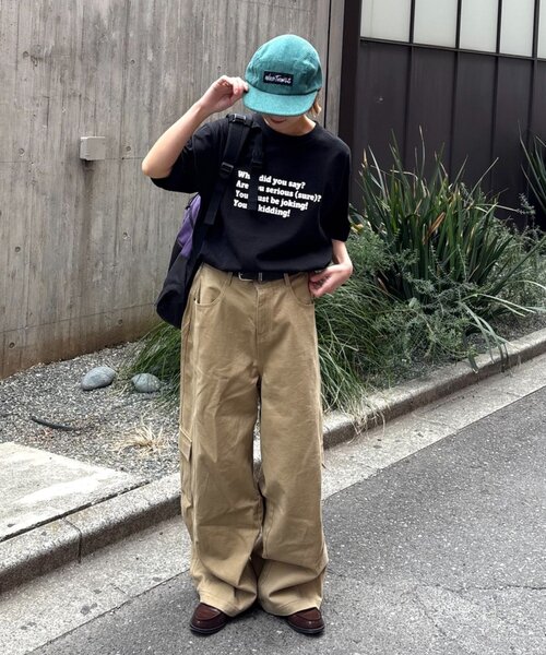 CIAOPANIC TYPY(チャオパニックティピー)の「【UNISEX】【プラスサイズあり】ポコポコメッセージロゴTEE(Tシャツ/カットソー・レディース・グリーン/ホワイト/ピンク/サックスブルー/グレイッシュベージュ/ブラック/ネイビー/グレー・MEDIUM/LARGE/XX-LARGE)」の15枚目の写真