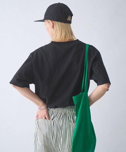 CIAOPANIC TYPY(チャオパニックティピー)の「【UNISEX】【プラスサイズあり】ポコポコメッセージロゴTEE(Tシャツ/カットソー・レディース・グリーン/ホワイト/ピンク/サックスブルー/グレイッシュベージュ/ブラック/ネイビー/グレー・MEDIUM/LARGE/XX-LARGE)」の13枚目の写真