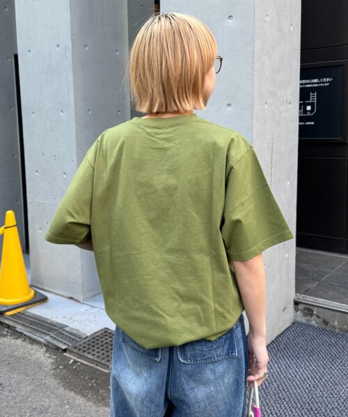 CIAOPANIC TYPY(チャオパニックティピー)の「【UNISEX】【プラスサイズあり】ポコポコメッセージロゴTEE(Tシャツ/カットソー・レディース・グリーン/ホワイト/ピンク/サックスブルー/グレイッシュベージュ/ブラック/ネイビー/グレー・MEDIUM/LARGE/XX-LARGE)」の20枚目の写真