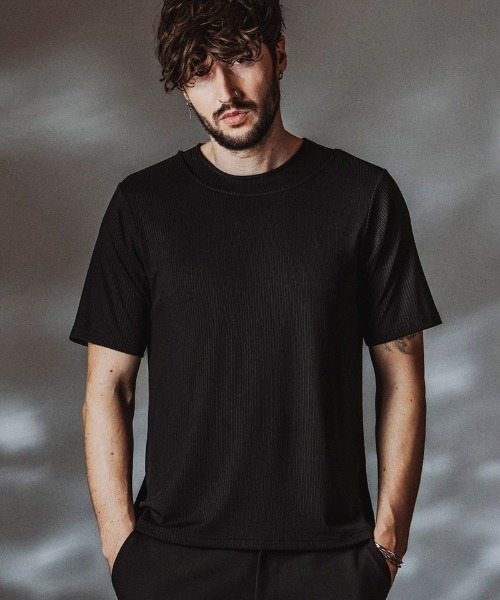 NO ID.(ノーアイディ)の「mt10455- レイヤードネックPO Tシャツ(858006-466T)(Tシャツ/カットソー・メンズ・ブラック/ホワイト/グレー・1/2)」の6枚目の写真