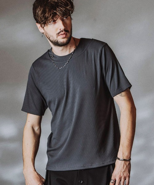 NO ID.(ノーアイディ)の「mt10455- レイヤードネックPO Tシャツ(858006-466T)(Tシャツ/カットソー・メンズ・ブラック/ホワイト/グレー・1/2)」の11枚目の写真