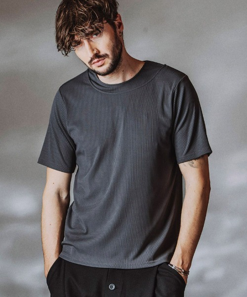NO ID.(ノーアイディ)の「mt10455- レイヤードネックPO Tシャツ(858006-466T)(Tシャツ/カットソー・メンズ・ブラック/ホワイト/グレー・1/2)」の12枚目の写真