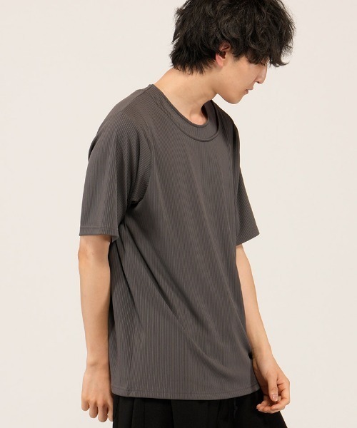 NO ID.(ノーアイディ)の「mt10455- レイヤードネックPO Tシャツ(858006-466T)(Tシャツ/カットソー・メンズ・ブラック/ホワイト/グレー・1/2)」の13枚目の写真