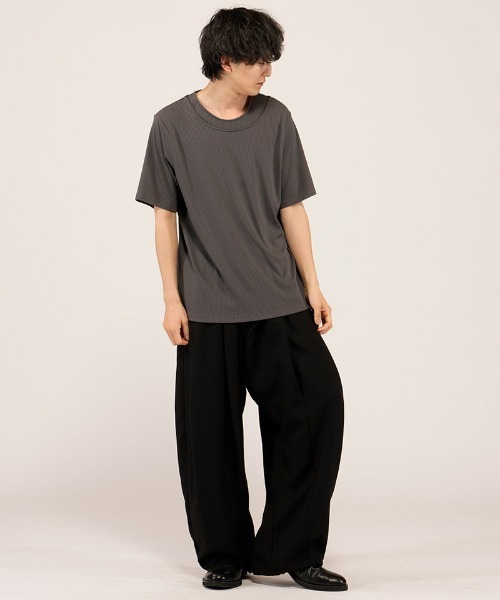 NO ID.(ノーアイディ)の「mt10455- レイヤードネックPO Tシャツ(858006-466T)(Tシャツ/カットソー・メンズ・ブラック/ホワイト/グレー・1/2)」の16枚目の写真