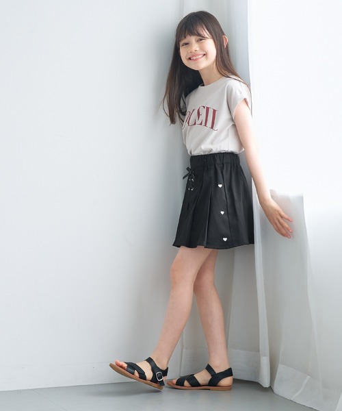 coca（coca）（コカ）の「キッズ ハートラインプリーツスカート（スカート・キッズ・ブラック/ライトベージュ・120/130/140/150）」の11枚目の写真