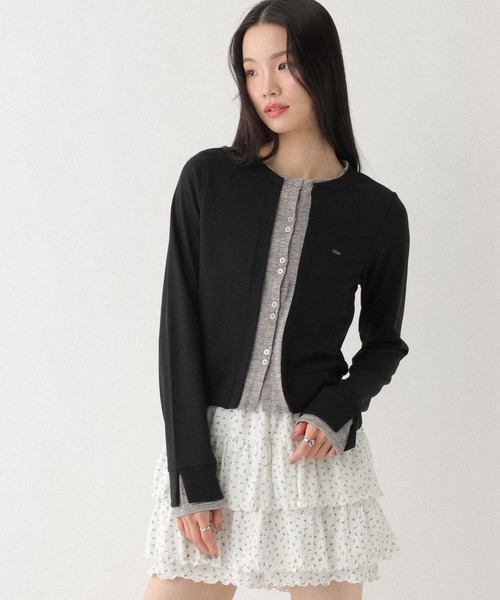 Heather(ヘザー)の「配色ドッキングカットソー 664027(Tシャツ/カットソー・レディース・ベージュ/ブラック/グレー・FREE)」の9枚目の写真