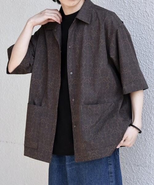 SHIPS any(シップス エニィ)の「SHIPS any:〈撥水/軽量/ストレッチ〉SOLOTEX(R) シアサッカー キャンプポケット シャツ◇(シャツ/ブラウス・メンズ・チャコールグレー/ブラック/ダークブルー/ネイビー/キャメル・SMALL/LARGE/MEDIUM)」の5枚目の写真