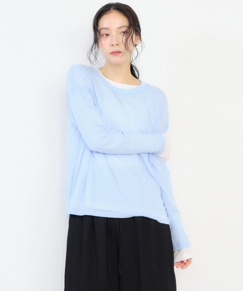 Shelly island(シェリーアイランド)の「シアーロンT(Tシャツ/カットソー・レディース・ホワイト/ブルー/ブラック・FREE)」の18枚目の写真