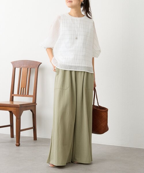 LIVETART(リヴェタート)の「《4/2(木)18:00予約開始》シアーボーダーシャツTee(シャツ/ブラウス・レディース・ホワイト/ライトグレー/ブラック/レッド・FREE)」の7枚目の写真