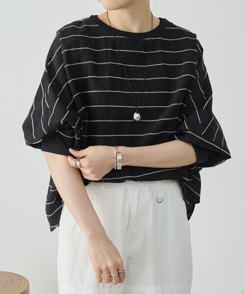 LIVETART(リヴェタート)の「《4/2(木)18:00予約開始》シアーボーダーシャツTee(シャツ/ブラウス・レディース・ホワイト/ライトグレー/ブラック/レッド・FREE)」の15枚目の写真