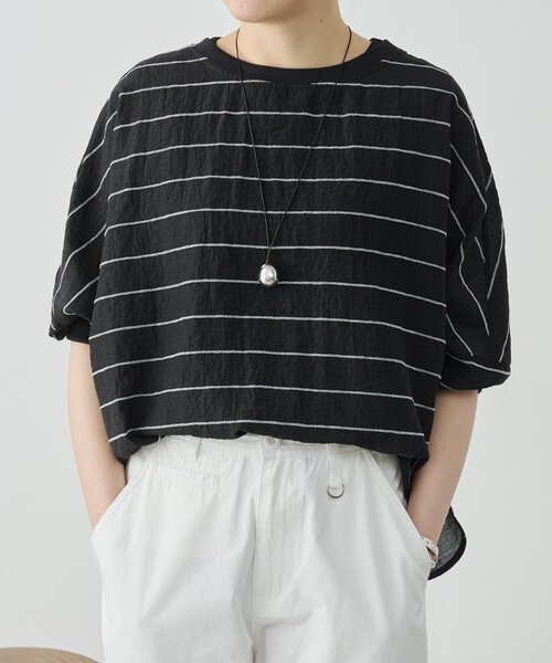 LIVETART(リヴェタート)の「《4/2(木)18:00予約開始》シアーボーダーシャツTee(シャツ/ブラウス・レディース・ホワイト/ライトグレー/ブラック/レッド・FREE)」の18枚目の写真