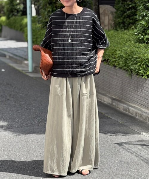 BEARDSLEY ビアズリー　ボーダーTシャツ　プルオーバー　タグ付き BEARDSLEY（ビアズリー）の「刺繍入りボーダーロングプルオーバー（T