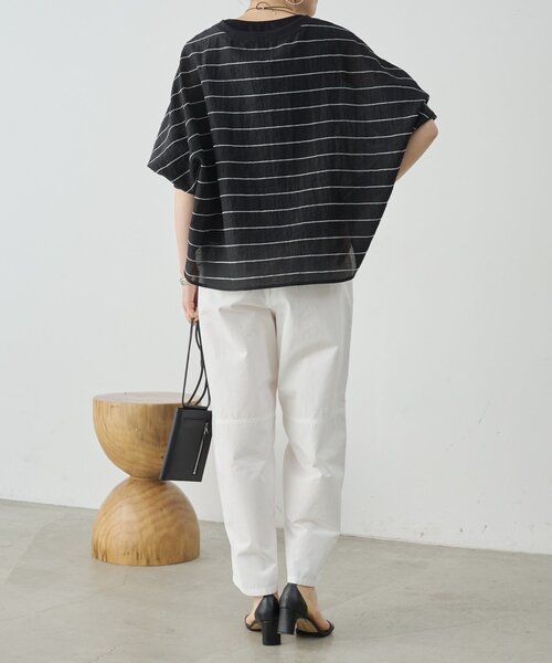 BEARDSLEY(ビアズリー)の「シアーボーダーシャツTee(シャツ/ブラウス・レディース・ホワイト/ライトグレー/ブラック/レッド・FREE)」の16枚目の写真