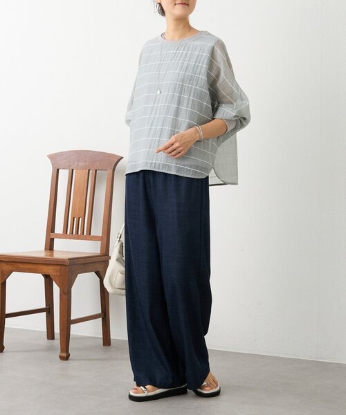 BEARDSLEY(ビアズリー)の「シアーボーダーシャツTee(シャツ/ブラウス・レディース・ホワイト/ライトグレー/ブラック/レッド・FREE)」の20枚目の写真