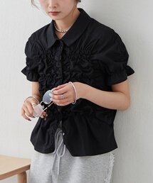 mystic | 《＠___s_m17 セレクト/IVO》シャーリングシェイプシャツ(シャツ/ブラウス)