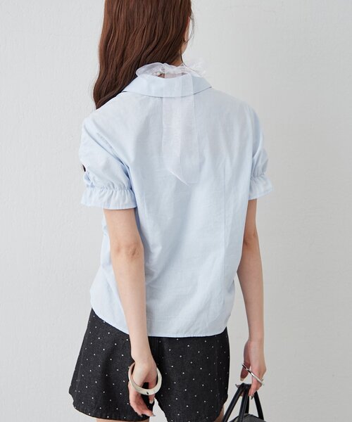 mystic(ミスティック)の「シャーリングシェイプシャツ(シャツ/ブラウス・レディース・ブラック/オフホワイト/アイボリー/ブルー・FREE)」の20枚目の写真