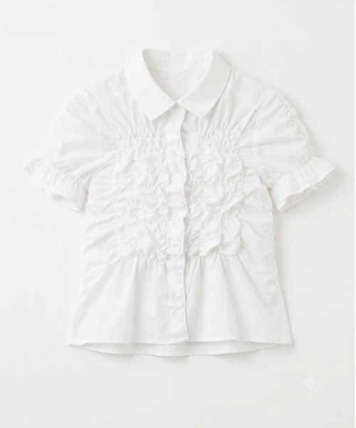 mystic(ミスティック)の「《@___s_m17 セレクト/IVO》【WEB限定NVY/新色PNK】 シャーリングシェイプシャツ(シャツ/ブラウス・レディース・ブラック/オフホワイト/アイボリー/ブルー/ネイビー/ピンク・FREE)」の21枚目の写真