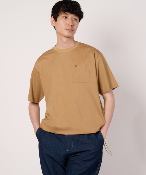 Arnold Palmer(アーノルドパーマー)の「カットサッカー スピンドル Tシャツ(Tシャツ/カットソー・メンズ・アイボリー/ネイビー/ダークベージュ・L/M/LL)」の2枚目の写真