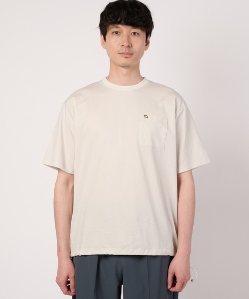 Arnold Palmer(アーノルドパーマー)の「カットサッカー スピンドル Tシャツ(Tシャツ/カットソー・メンズ・アイボリー/ネイビー/ダークベージュ・L/M/LL)」の8枚目の写真