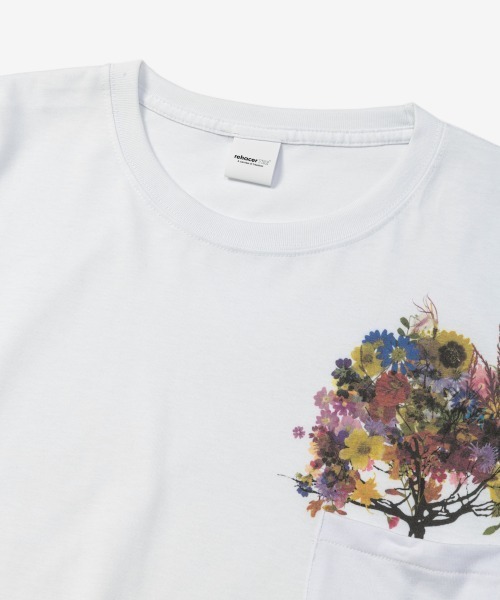 rehacer（レアセル）の「rehacer TEE : Botanical Pocket TEE / ボタニカル ポケット T-shirt（Tシャツ/カットソー・メンズ・ホワイト/ブラック・SMALL/MEDIUM/LARGE/X-LARGE）」の3枚目の写真