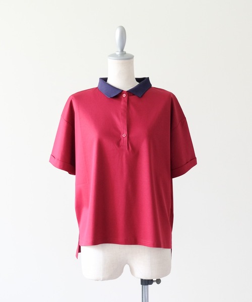 DOLLUPOOPS(ドールアップウップス)の「Contrast Polo Top(配色ポロトップス)(ポロシャツ・レディース・イエロー/ミント/レッド/ブラック・FREE)」の4枚目の写真