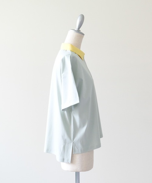 DOLLUPOOPS(ドールアップウップス)の「Contrast Polo Top(配色ポロトップス)(ポロシャツ・レディース・イエロー/ミント/レッド/ブラック・FREE)」の15枚目の写真