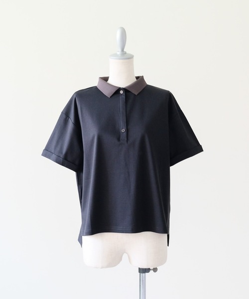 DOLLUPOOPS(ドールアップウップス)の「Contrast Polo Top(配色ポロトップス)(ポロシャツ・レディース・イエロー/ミント/レッド/ブラック・FREE)」の10枚目の写真