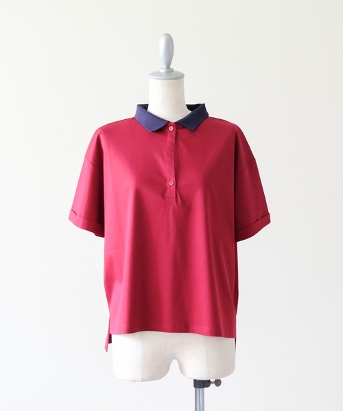 DOLLUPOOPS(ドールアップウップス)の「Contrast Polo Top(配色ポロトップス)(ポロシャツ・レディース・イエロー/ミント/レッド/ブラック・FREE)」の6枚目の写真