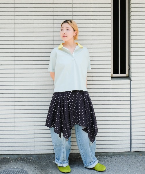 DOLLUPOOPS(ドールアップウップス)の「Contrast Polo Top(配色ポロトップス)(ポロシャツ・レディース・イエロー/ミント/レッド/ブラック・FREE)」の19枚目の写真