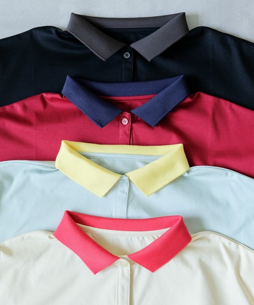 DOLLUPOOPS(ドールアップウップス)の「Contrast Polo Top(配色ポロトップス)(ポロシャツ・レディース・イエロー/ミント/レッド/ブラック・FREE)」の21枚目の写真