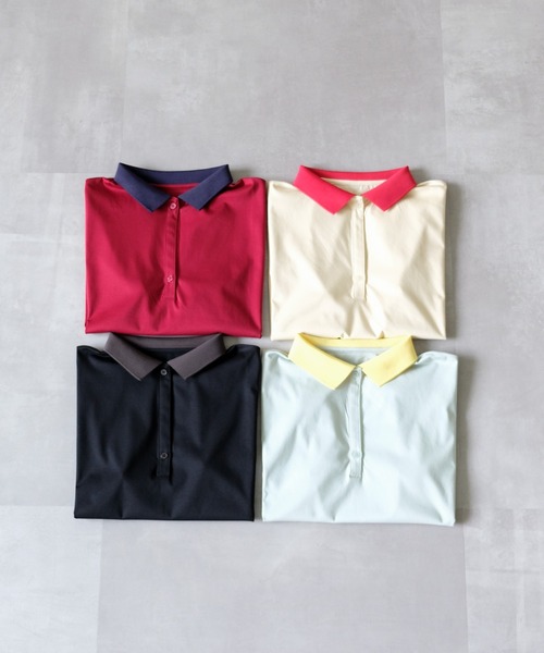 DOLLUPOOPS(ドールアップウップス)の「Contrast Polo Top(配色ポロトップス)(ポロシャツ・レディース・イエロー/ミント/レッド/ブラック・FREE)」の22枚目の写真